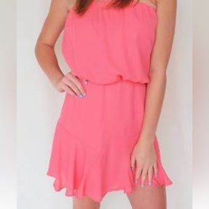 blue spero coral dress